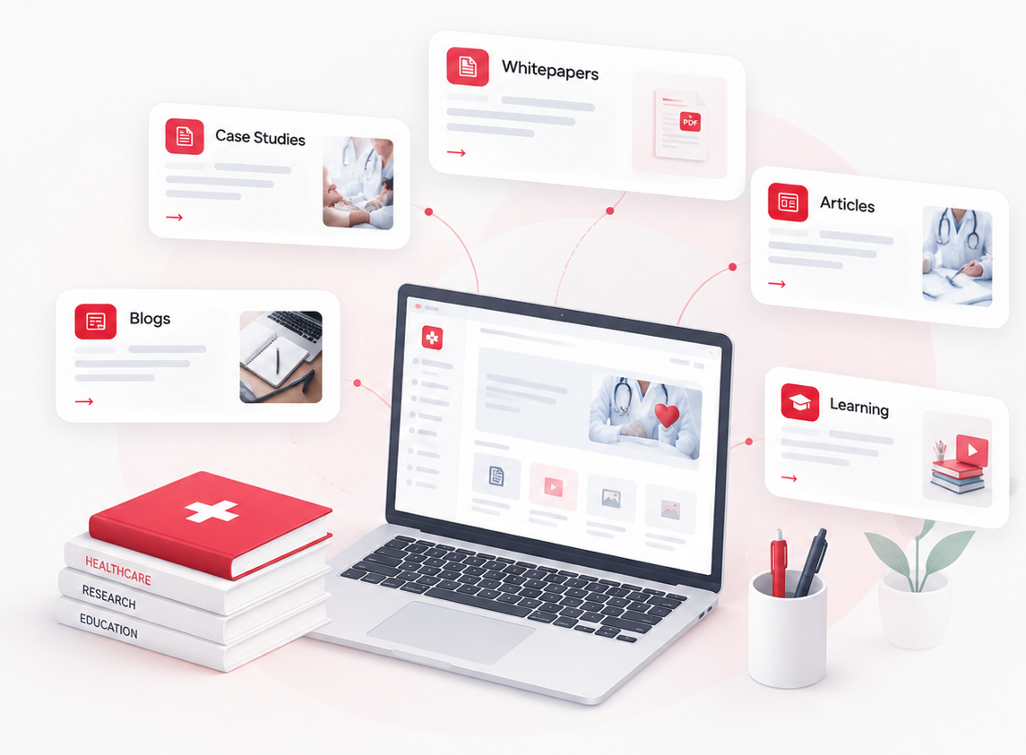 Illustrated TALAiVa learning hub connecting blogs, whitepapers, articles and guides